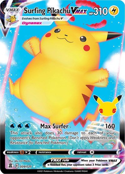 Surfing Pikachu VMAX • Ultra Rare • 009/025 Celebrations